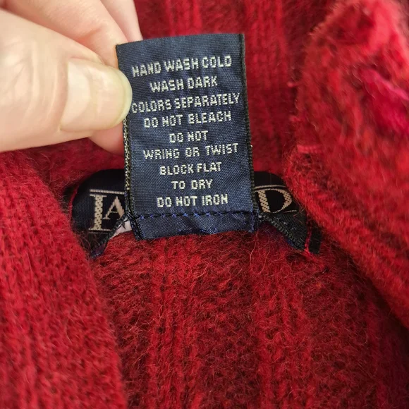 Lands' End Womens Bold Red Zip-Up Sweater - Picture 4 of 7